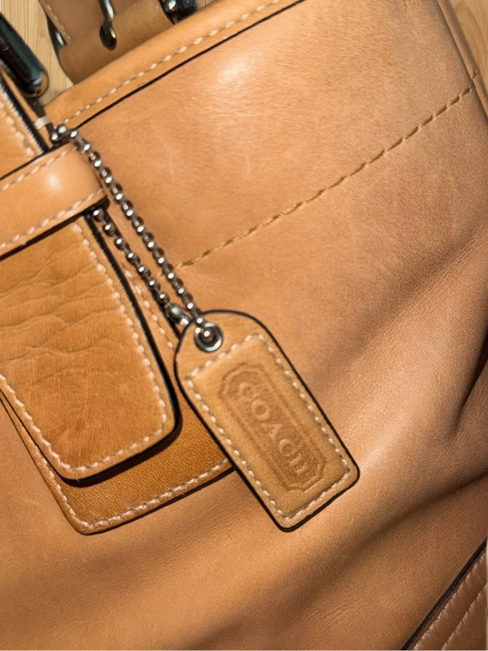 Coach Vintage Soho Glove Tanned Leather Tote Shoulder Bag Camel Tan 9544